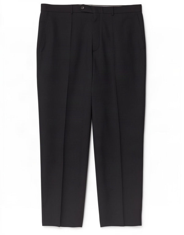 Marks & Spencer Pantalon de costume droit pour homme W36 L31 Bleu marine à fines rayures