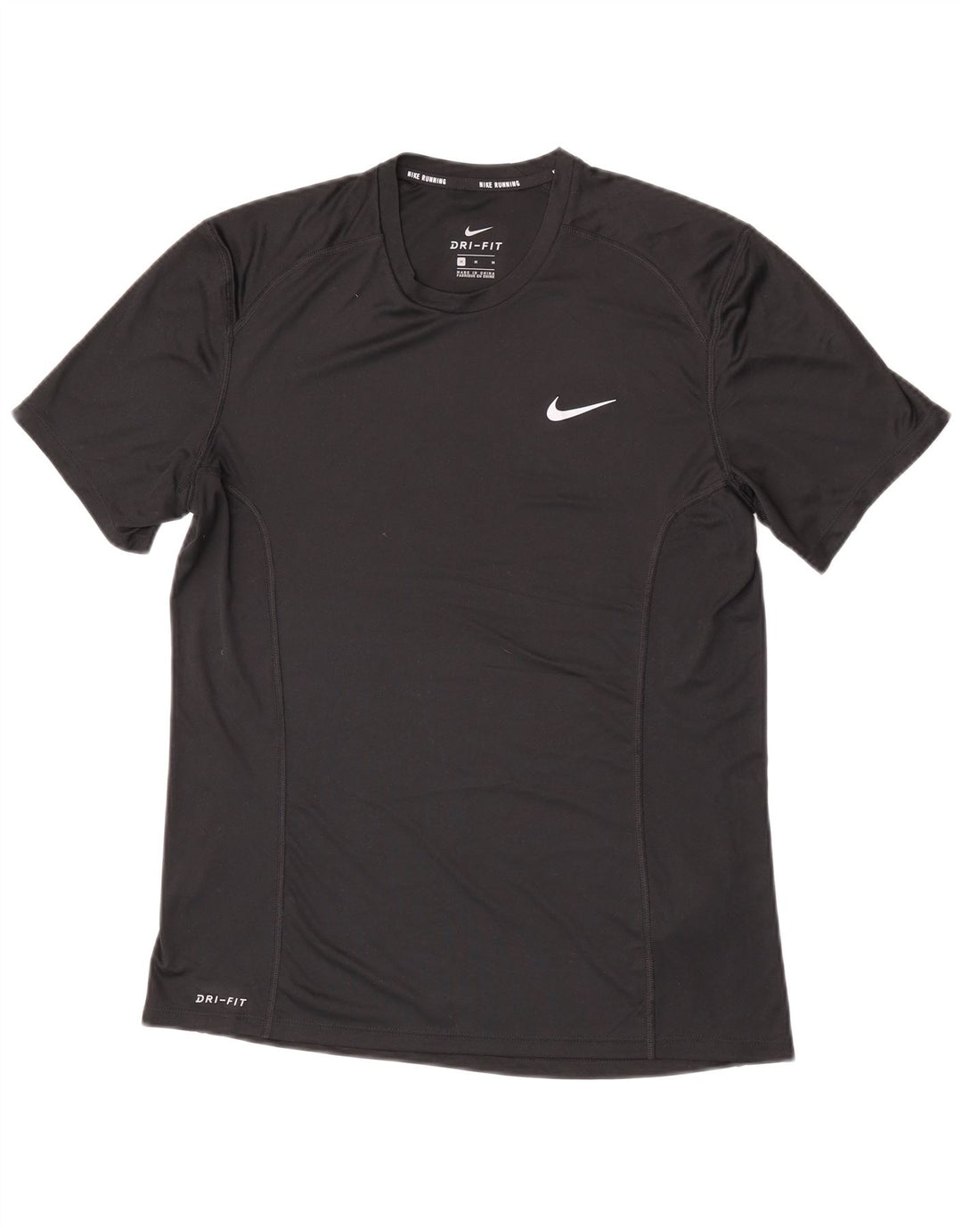 NIKE Hommes Dri Fit T-Shirt Haut Noir Moyen Polyester