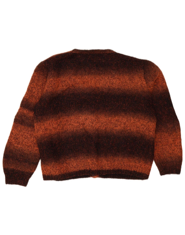vintage Femme Cardigan Pull UK 18 XL Brown Colourblock