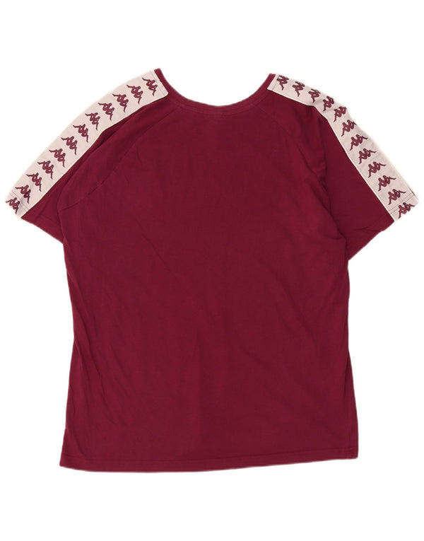 Kappa T-shirt graphique pour homme en coton color block Taille L Bordeaux