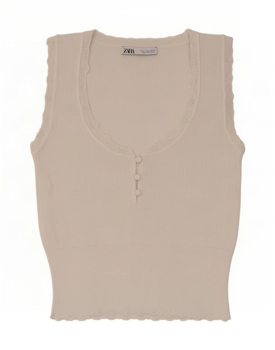 Zara Femme Débardeur UK 12 Medium Blanc Viscose