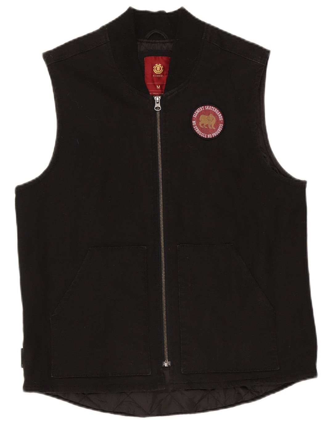 Element Hommes Gilet UK 38 Moyen Noir Coton