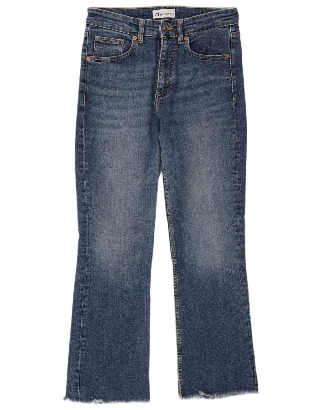 Jean évasé pour femmes Zara EU 38 Petit W28 L26 Bleu