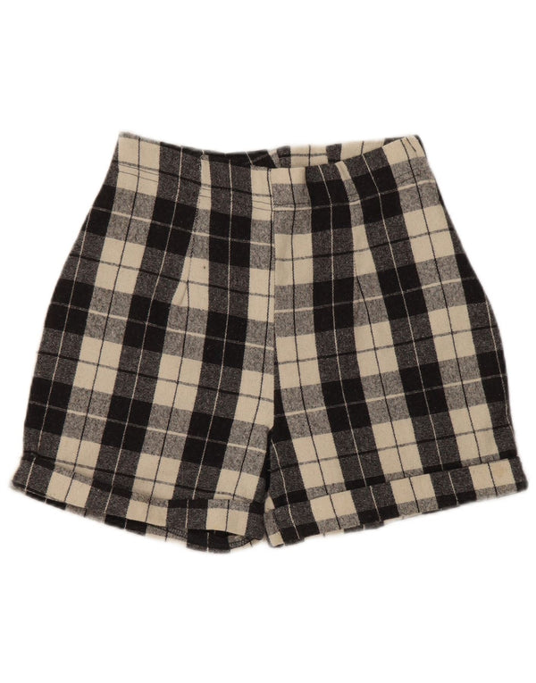 Phard Short décontracté taille haute pour femme W24 XS en laine à carreaux noirs
