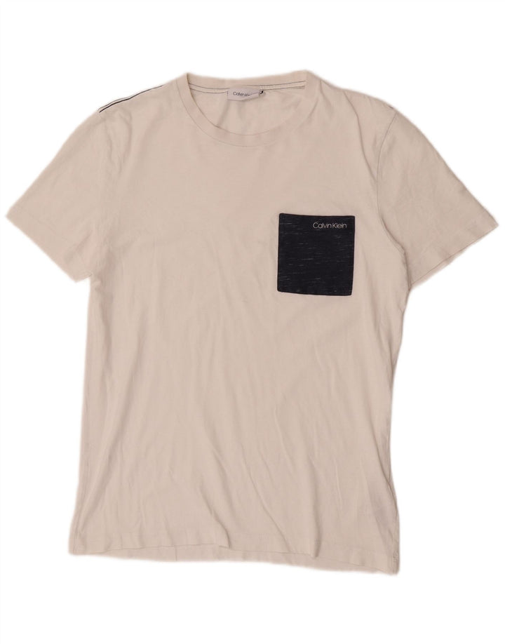 Calvin Klein T-Shirt Homme Petit Blanc Coton