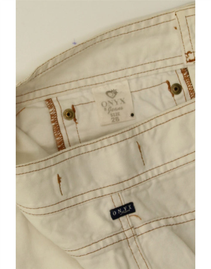 ONYX Womens Mini Skirt W26 Small  Off White Cotton Vintage Onyx and Second-Hand Onyx from Messina Hembry 