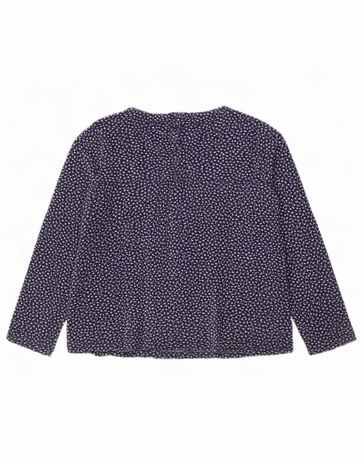 Fat Face Haut à motif abstrait à manches longues pour femme UK 16 Large Bleu marine