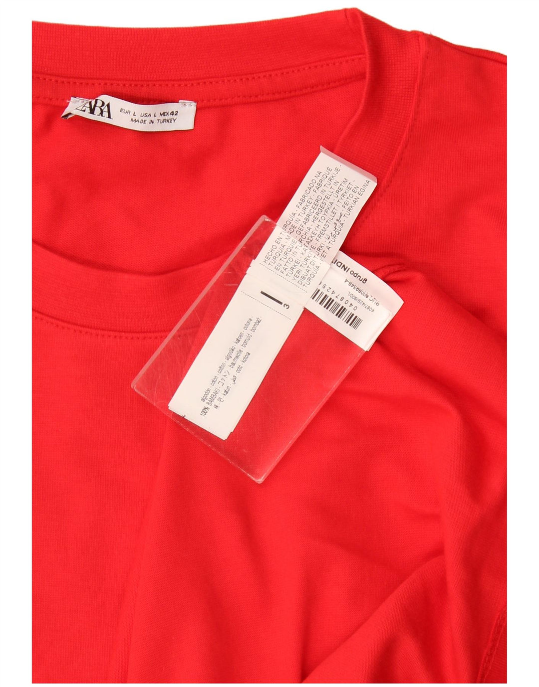 Zara Homme T-Shirt Top Large Rouge Coton
