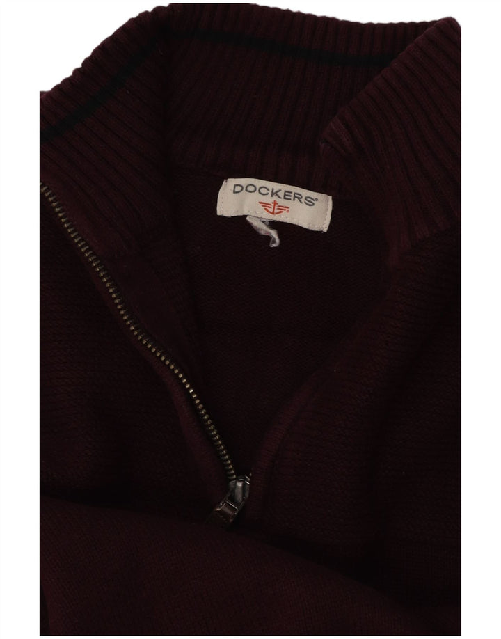 DOCKERS Pull Col Zippé Homme Large Bordeaux