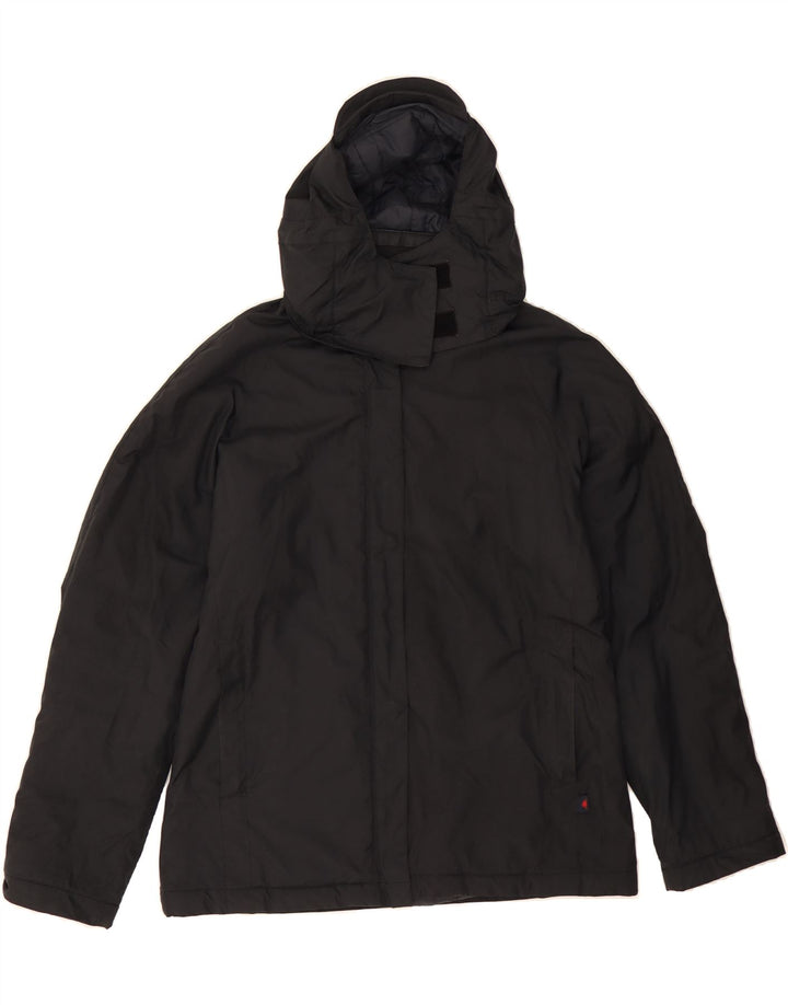 KAPPA Womens Hooded Windbreaker Jacket UK 18 XL Black Polyester Vintage Kappa and Second-Hand Kappa from Messina Hembry 