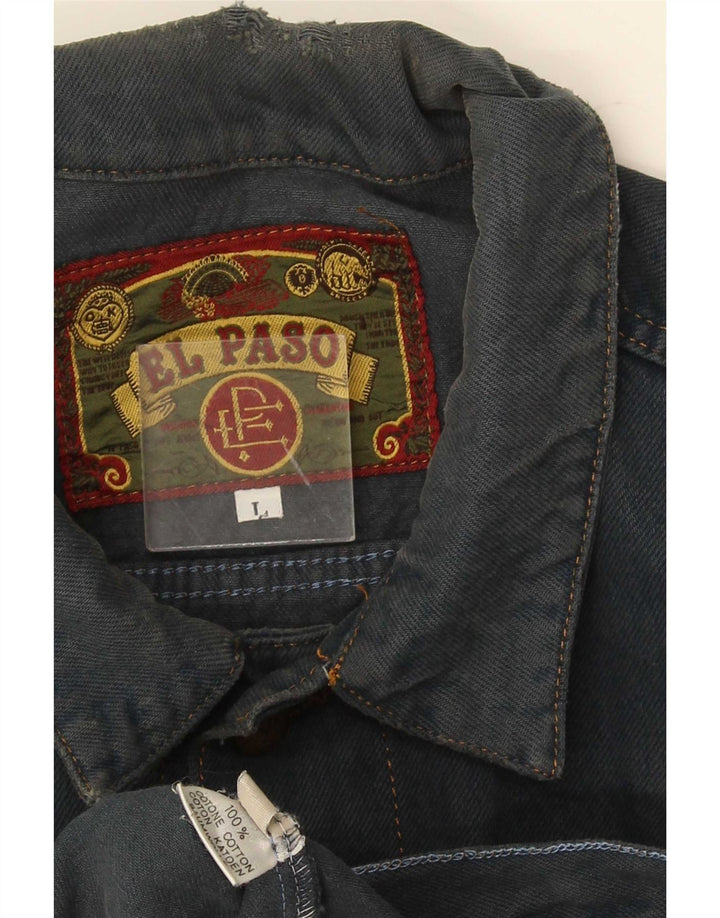El Paso Veste en jean pour homme UK 40 Large Bleu Coton