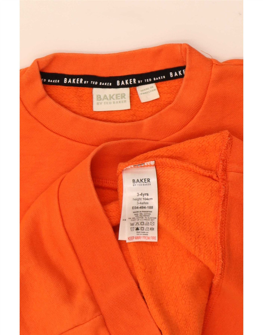 Ted Baker Sweat-shirt graphique pour garçon 3-4 ans Orange Coton