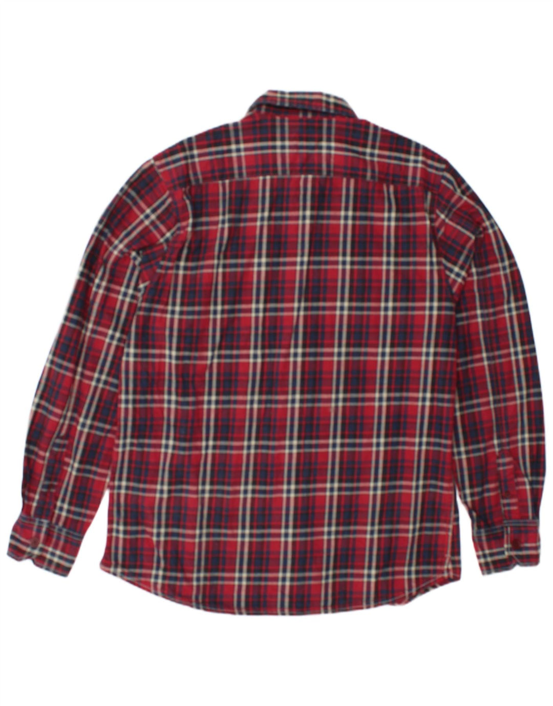 VINTAGE Mens Flannel Shirt Large Red Check Cotton