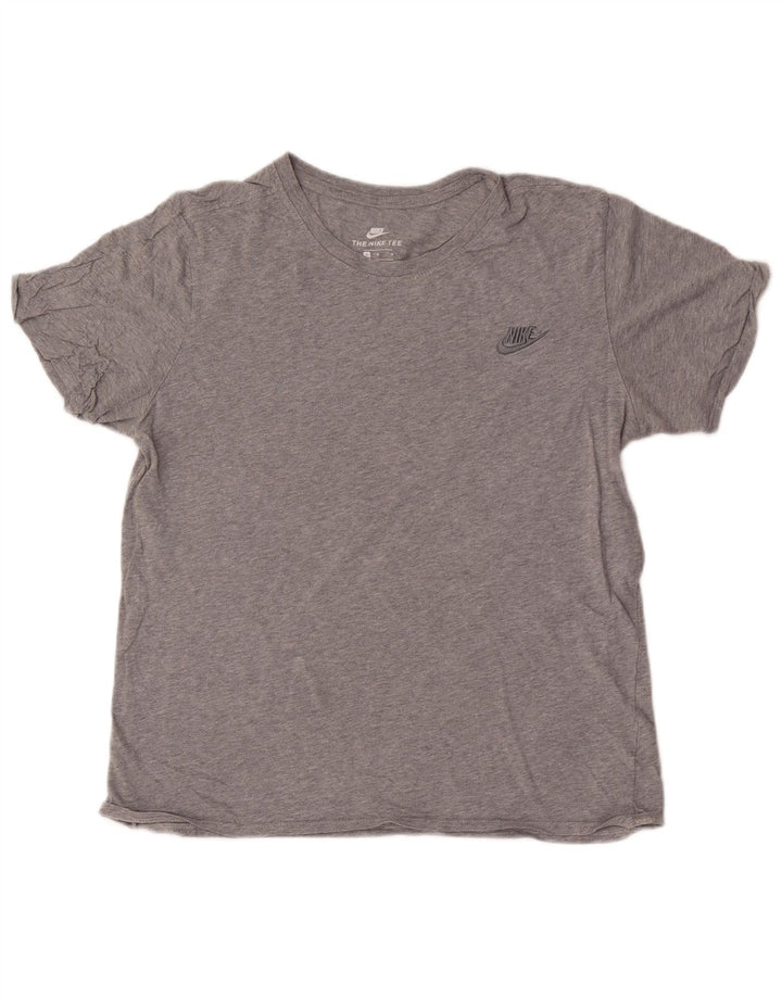 Nike Homme T-Shirt Coupe Athlétique en Coton Chiné Gris Moyen