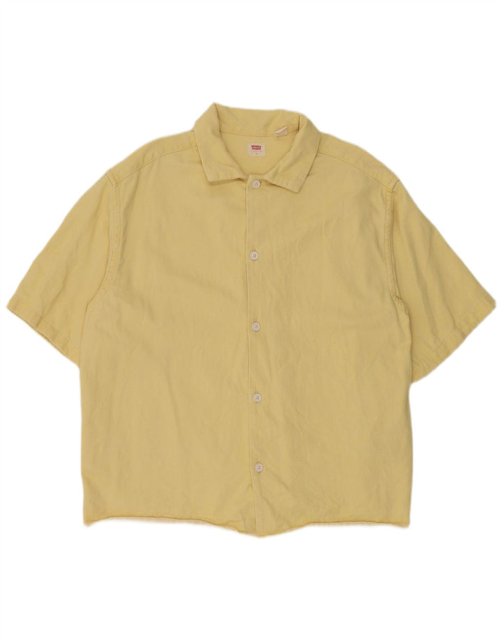 Levi's Chemise en Jean à Manches Courtes Homme Jaune Moyen Coton