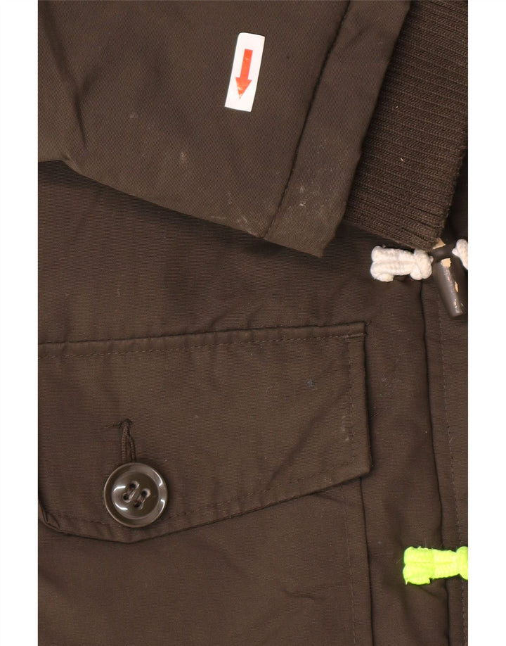 Superdry Veste parka surdimensionnée à capuche pour femme UK 10 Small Khaki Nylon