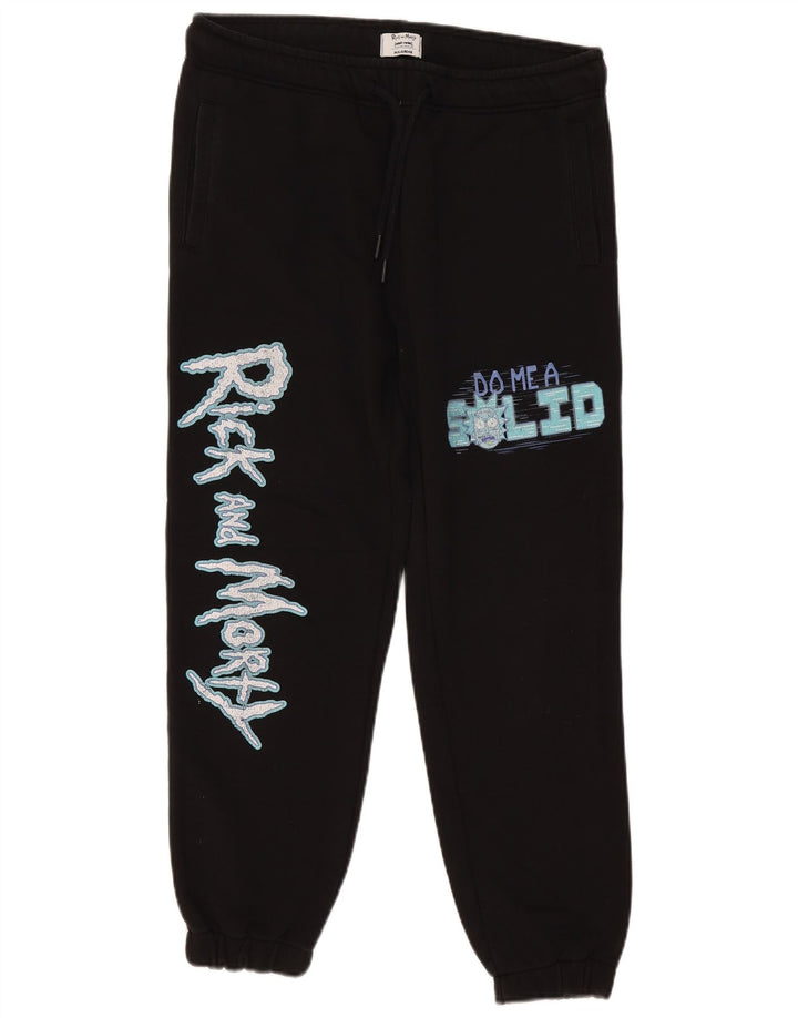 Pull & Bear Pantalon de Survêtement Rick et Morty Homme Noir Moyen