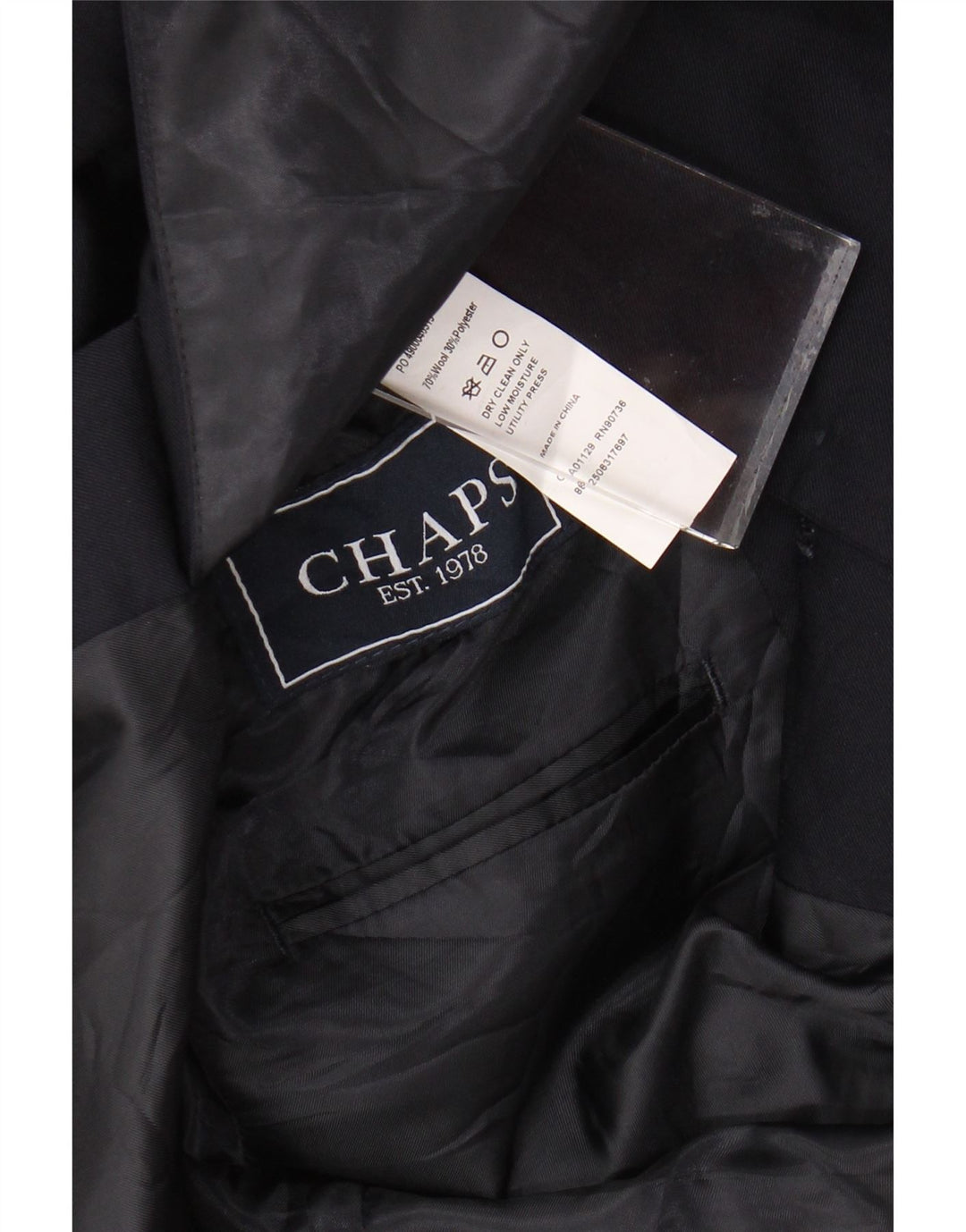 Chaps Veste blazer longue à 2 boutons pour homme UK 38 en laine bleu marine moyen