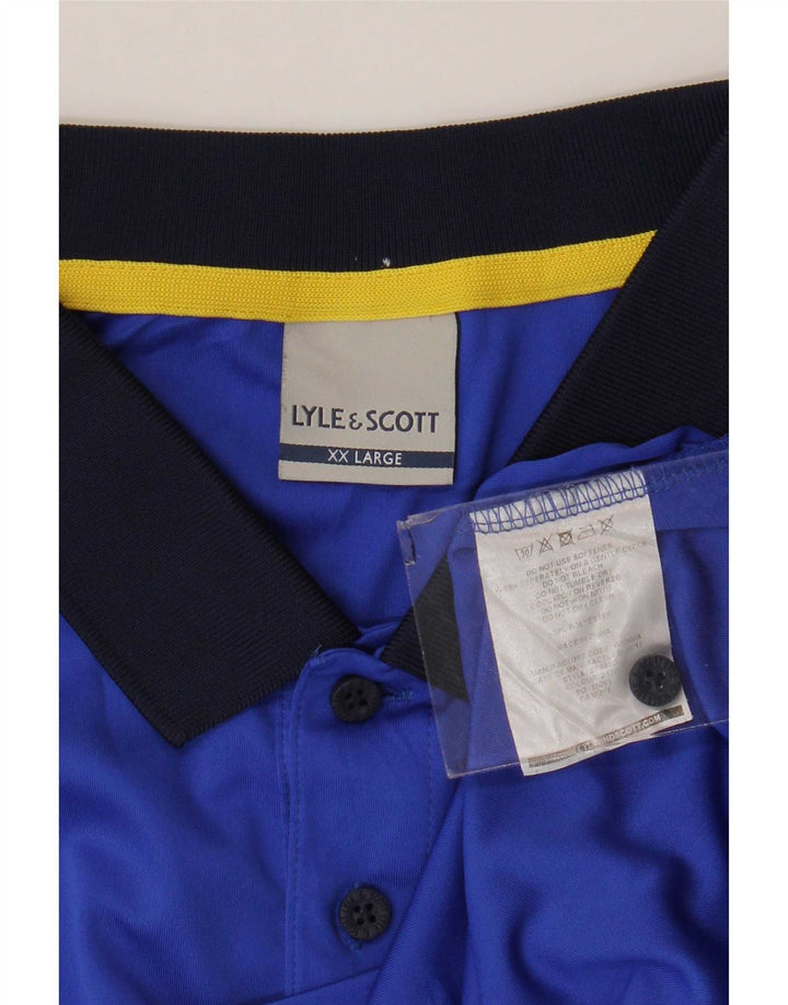 Lyle & Scott Polo Homme 2XL Bleu Géométrique Polyester