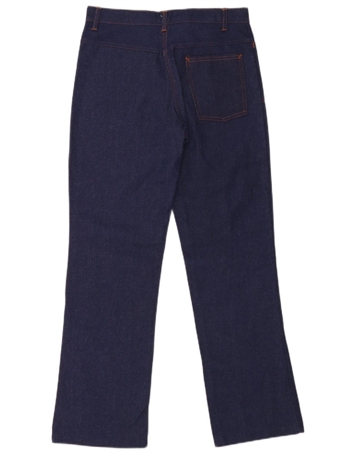 vintage Femme Jambe Large Jeans W32 L31 Bleu Marine