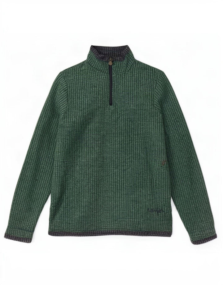 Weird Fish Pull polaire à col zippé pour femme UK 14 Large Vert Polyester