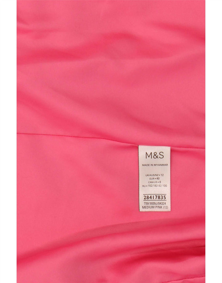 Marks & Spencer Veste blazer ouverte à manches 3/4 pour femme UK 12 Rose moyen