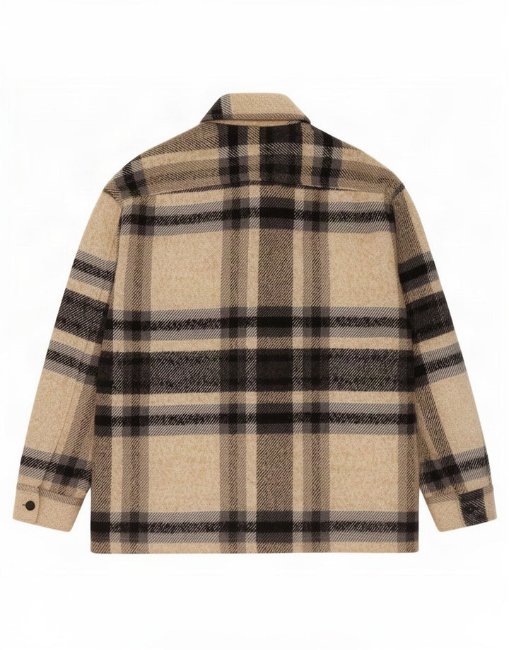 Zara Veste utilitaire pour homme UK 40 Large Beige Check Polyester