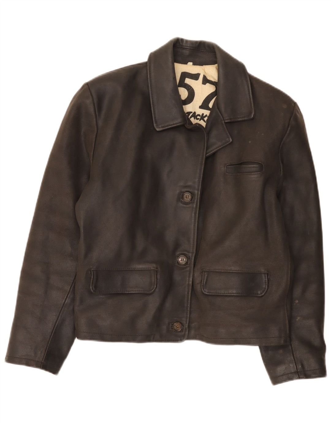 Veste Légendaire 1957 Veste en Cuir Femme UK 16 Grand Marron