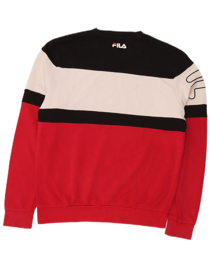 FILA Sweat-shirt graphique pour homme en coton multicolore colour block Taille S