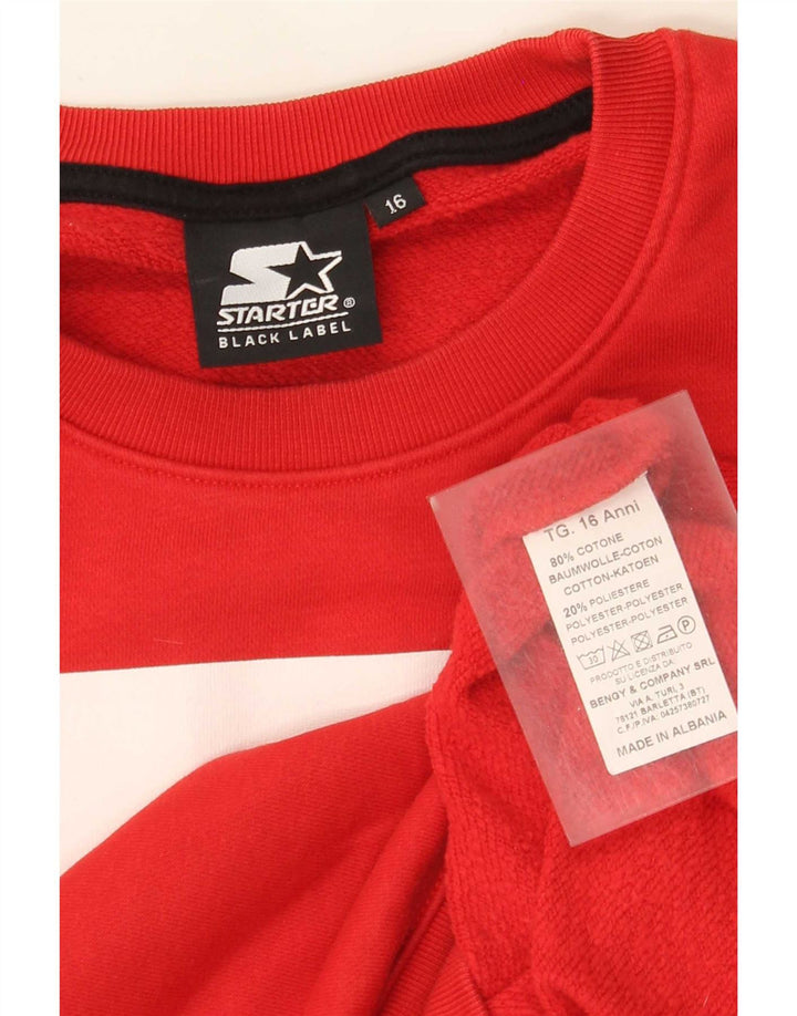 Pull Sweat Graphique Starter Garçon 15-16 ans Rouge Coton
