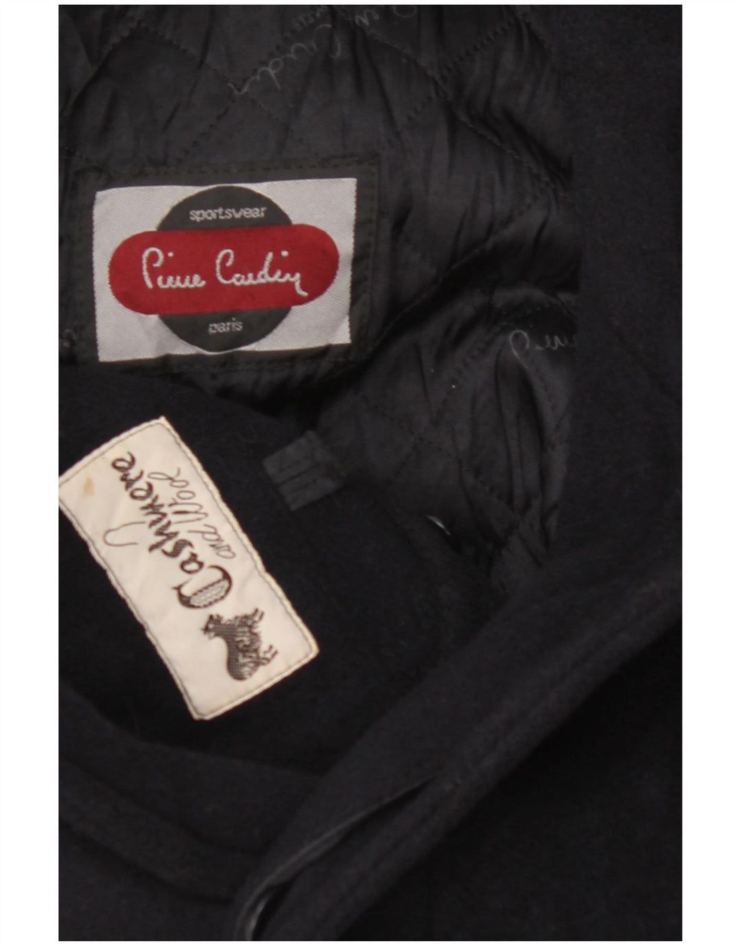 PIERRE CARDIN Manteau Homme UK 40 Large Bleu Marine Cachemire