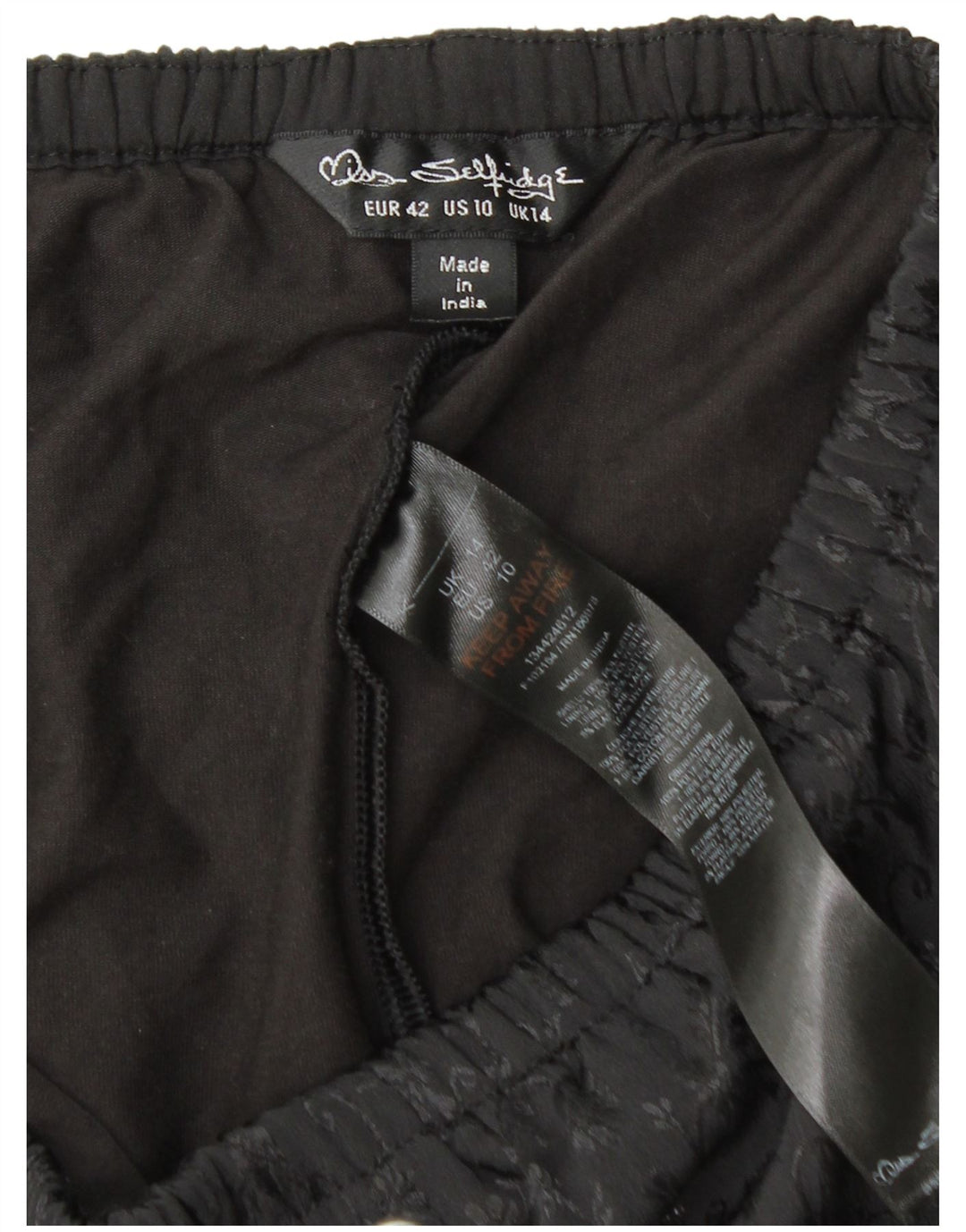 Miss Selfridge Jupe-short pour femme UK 44 Large Noir Floral Polyester