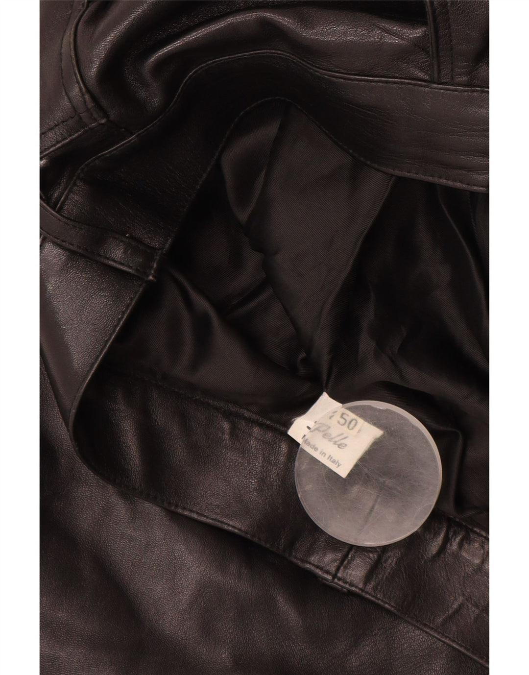 VINTAGE Pantalon droit en cuir pour homme IT 50 Large W32 L30 Cuir noir