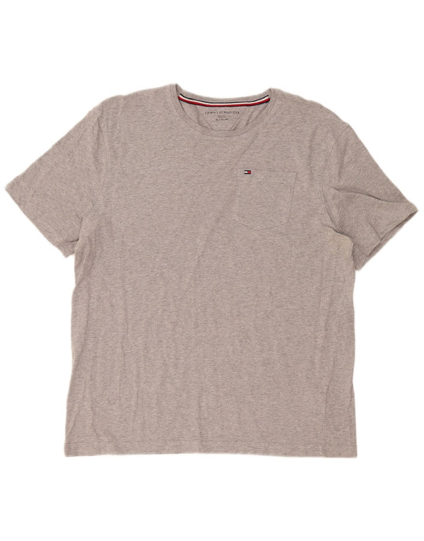 Tommy Hilfiger T-Shirt Homme Top XL Gris Coton