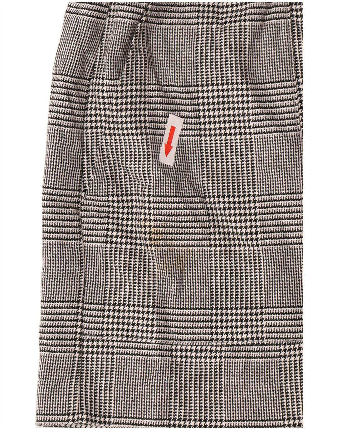 Zara Short Chino Taille Haute Femme Large W30 Gris Pied-de-Poule Polyester