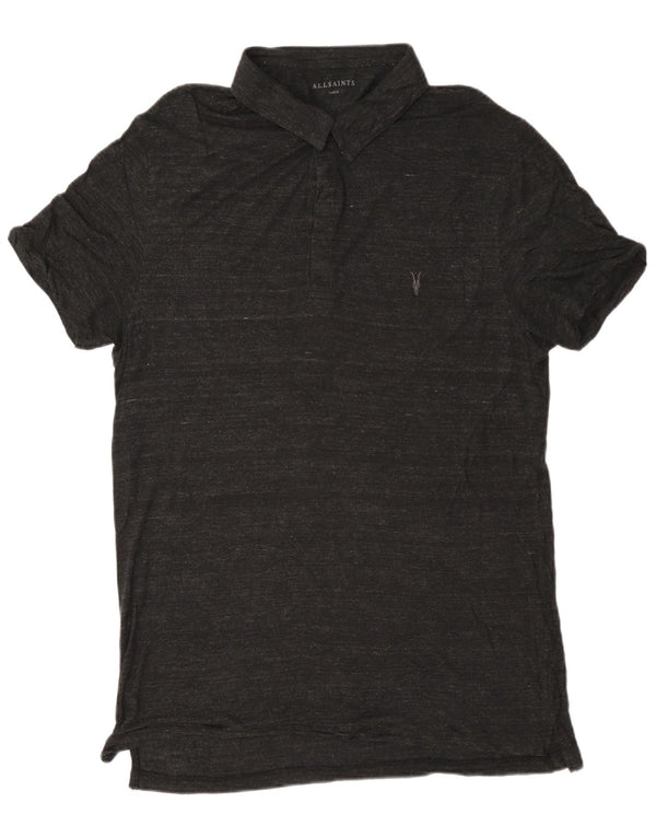 All Saints Polo Homme Large Gris Moucheté