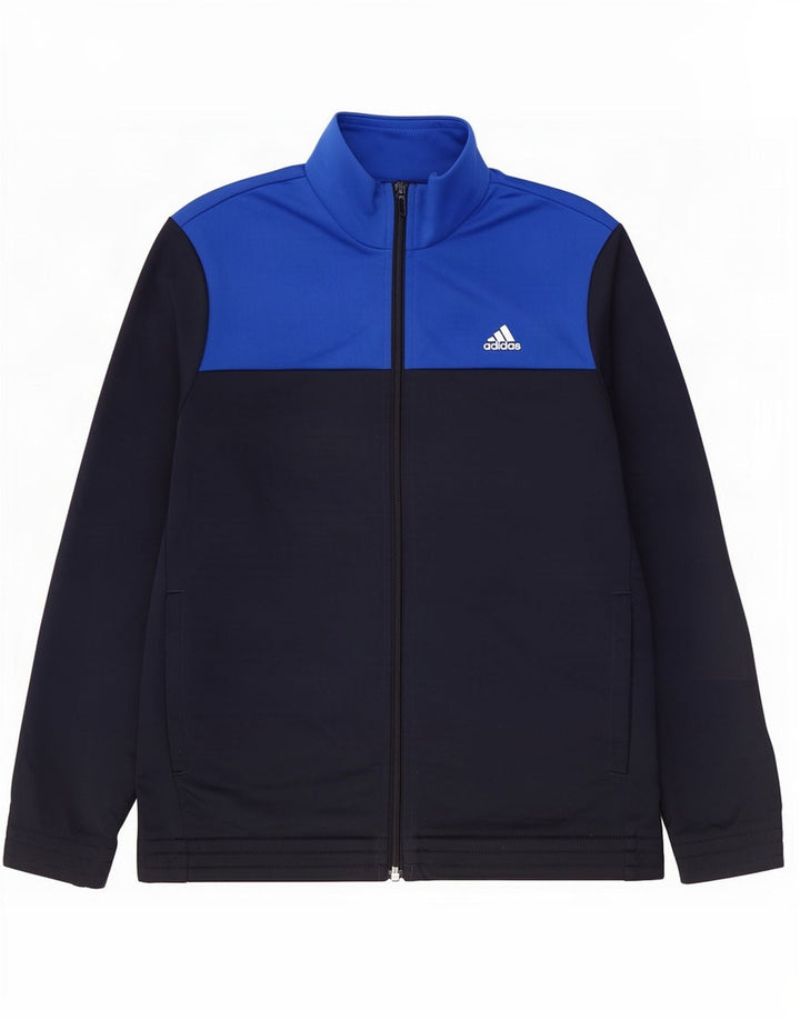 Adidas Veste de Survêtement Garçon 13-14 Ans Bleu Colorblock Polyester