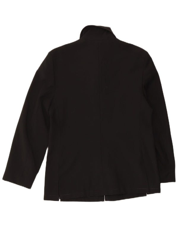 BENETTON Veste Blazer Femme UK 12 Moyen Noir