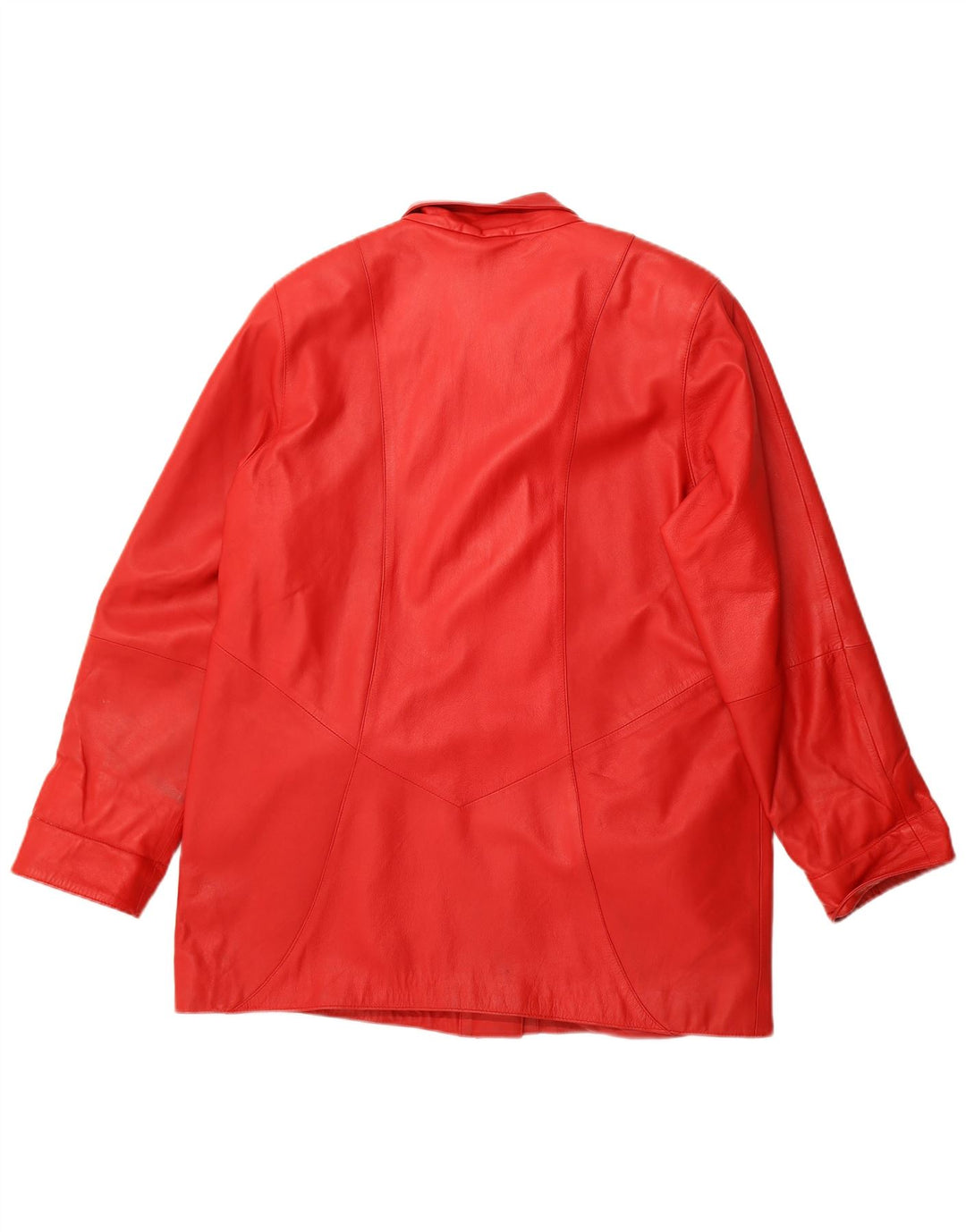 veste en cuir femme vintage UK 16 Grand cuir rouge