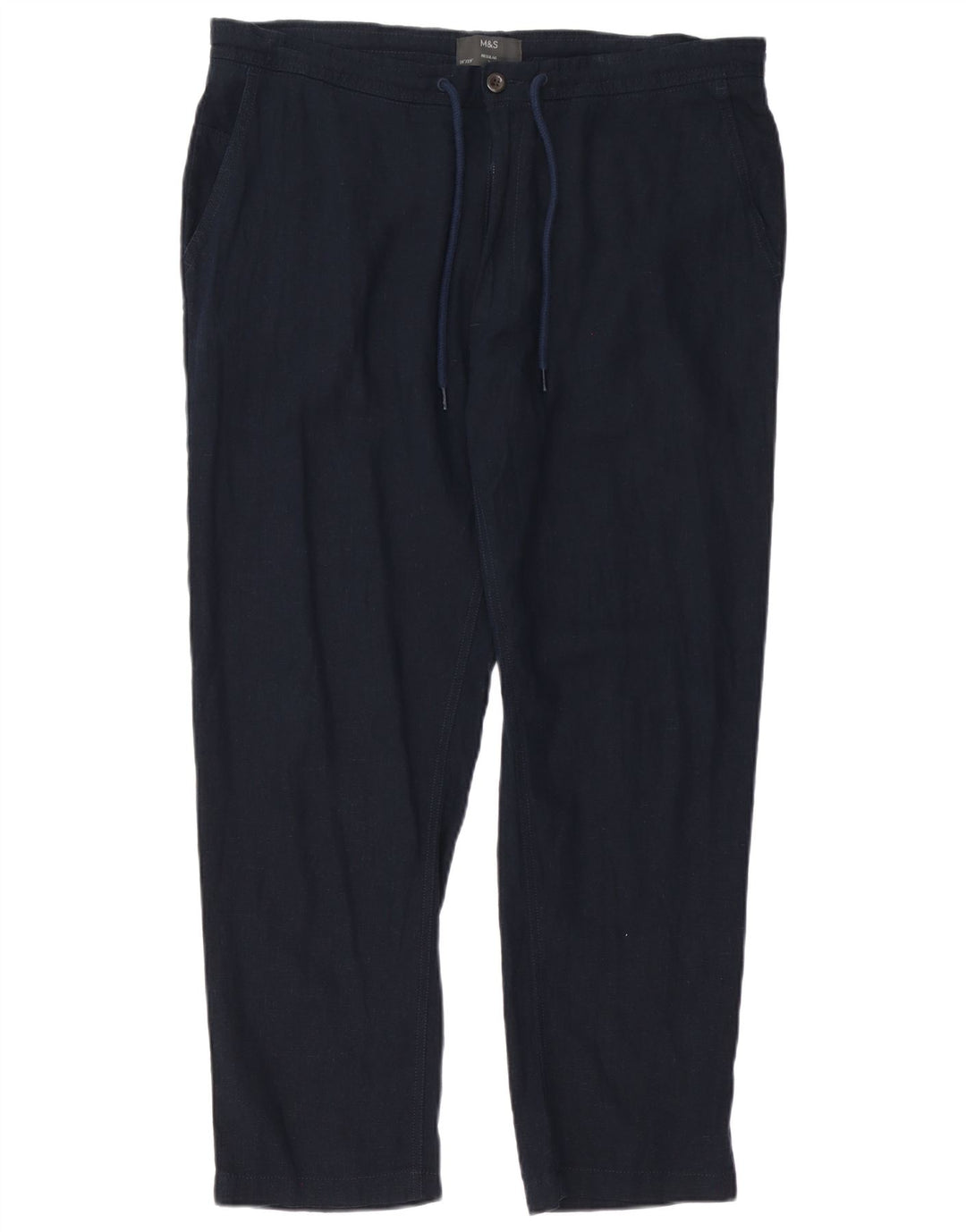 Marks & Spencer Pantalon décontracté droit régulier pour homme W38 L29 Bleu marine
