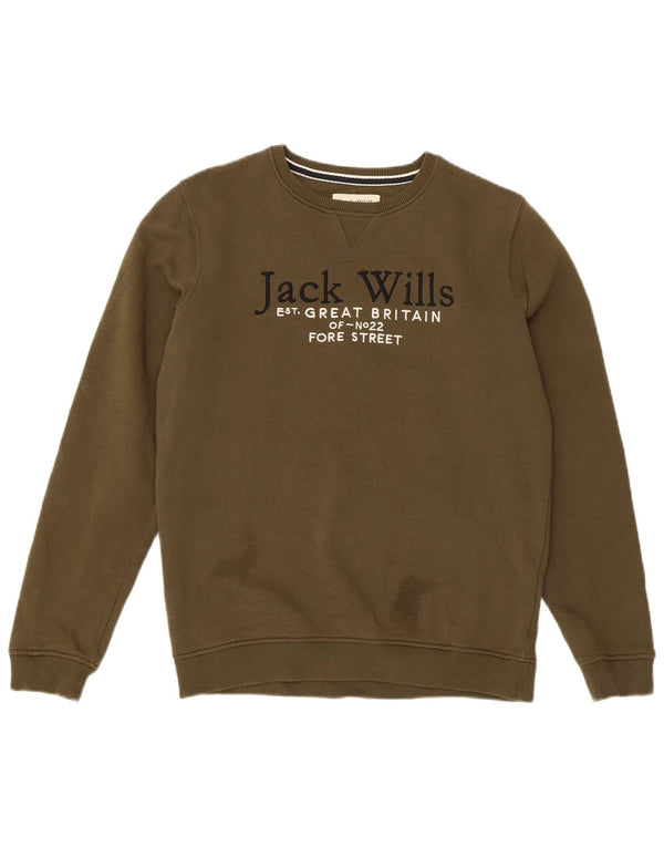Jack Wills Sweat-shirt graphique pour garçon 14-15 ans Kaki Coton