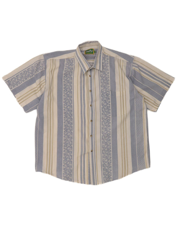 John Peel Chemise à manches courtes pour homme XL Bleu rayé