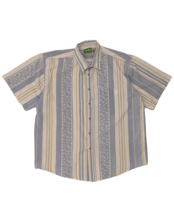 John Peel Chemise à manches courtes pour homme XL Bleu rayé