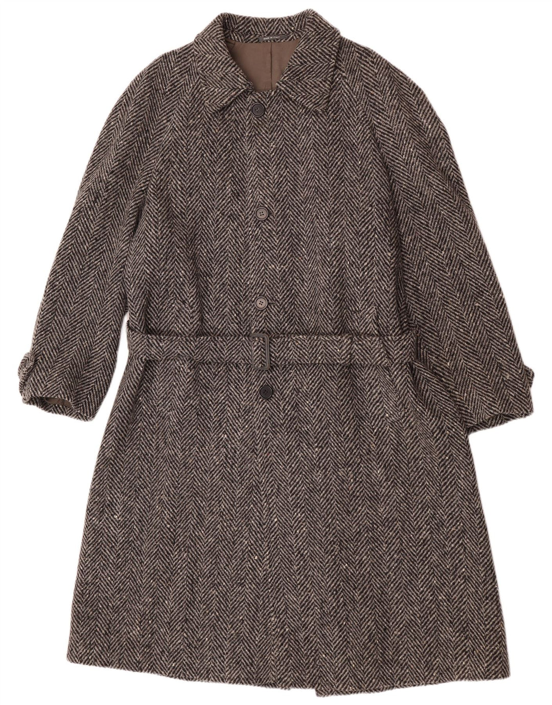 Lebole Manteau Homme IT 48 Laine à Chevrons Gris Moyen