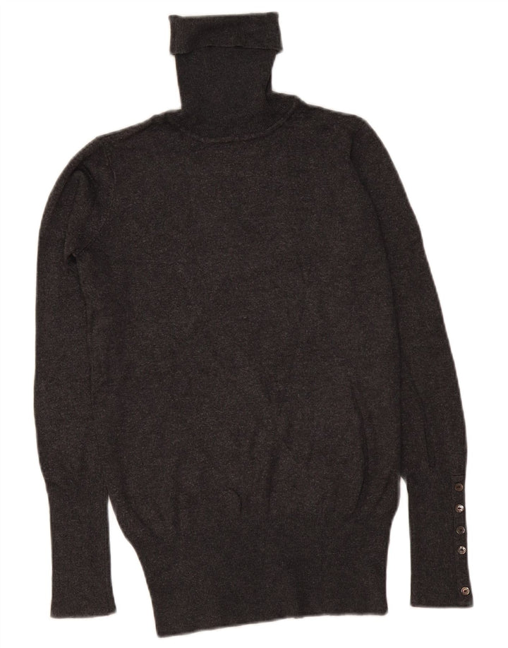 Zara Pull col roulé pour femme UK 10 Petite Rayonne Grise