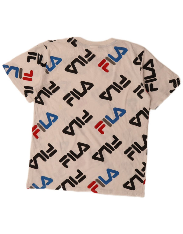 Fila T-shirt graphique pour garçon 15-16 ans XL Blanc Coton