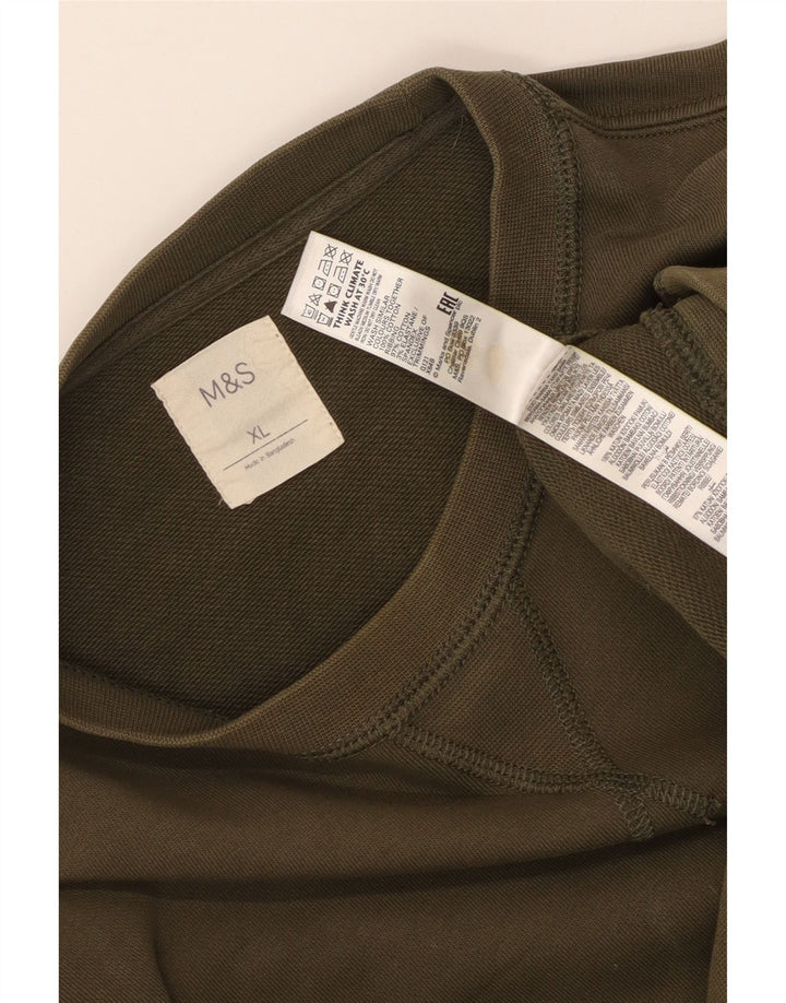 MARKS & SPENCER Sweat-Shirt Homme XL Kaki Coton