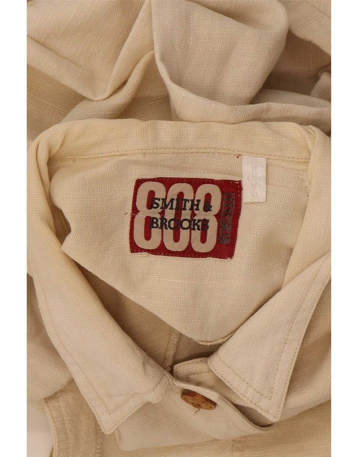 Smith & Brooks Veste utilitaire surdimensionnée pour femme UK 12 Ramie beige moyen