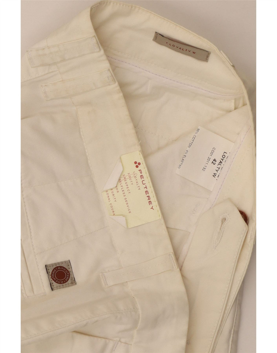 PEUTEREY Short Chino Femme IT 42 Medium W32 Coton Blanc
