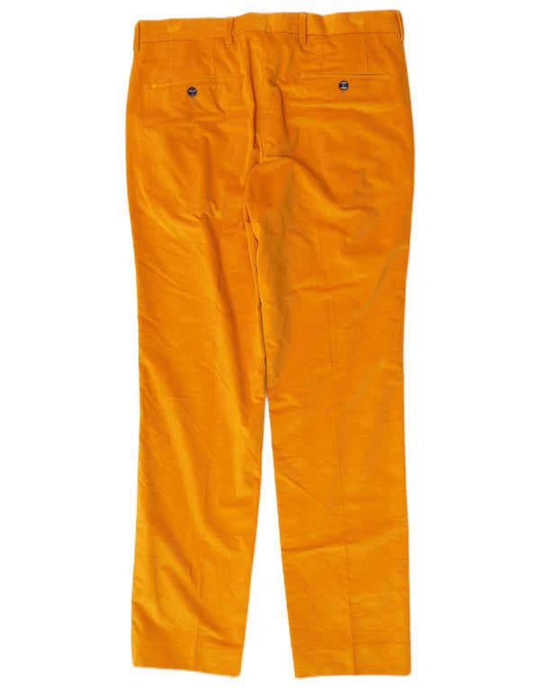 Hugo Boss Pantalon droit en velours côtelé pour homme IT 48 Medium W32 L32 Jaune